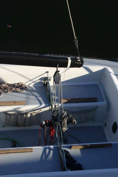 Barney post for mainsheet traveler & backstay adjuster by Will Paxton- Magic Bus