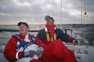 John Neiswanger catching some zzz's, Eric Kownacki driving the Witch