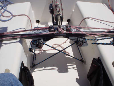Exocet traveler/backstay setup